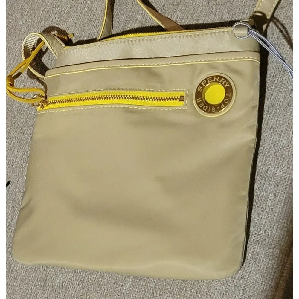 SPERRY Top-Sider Nylon Purse Leather Hardware Crossbody Bag‎ New